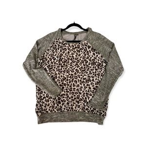 Kut From The Kloth Benter Mixed Material Top. Light Grey - L